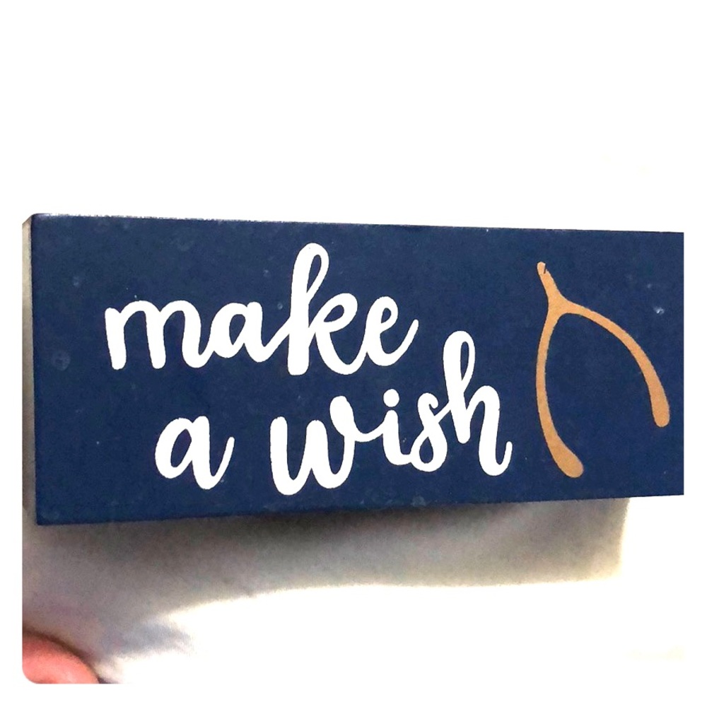 2/$15 Navy Blue “Make A Wish” sign